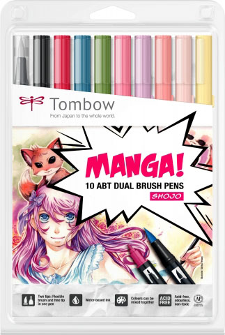 Set 10 Markere Pensula Manga Shojo
