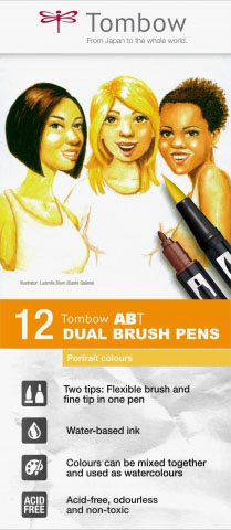 Set 12 Markere Pensula Portrait Colours