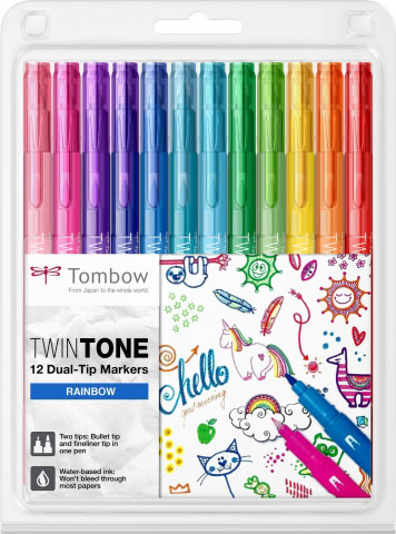 Set 12 Markere Twin Coloring Rainbow